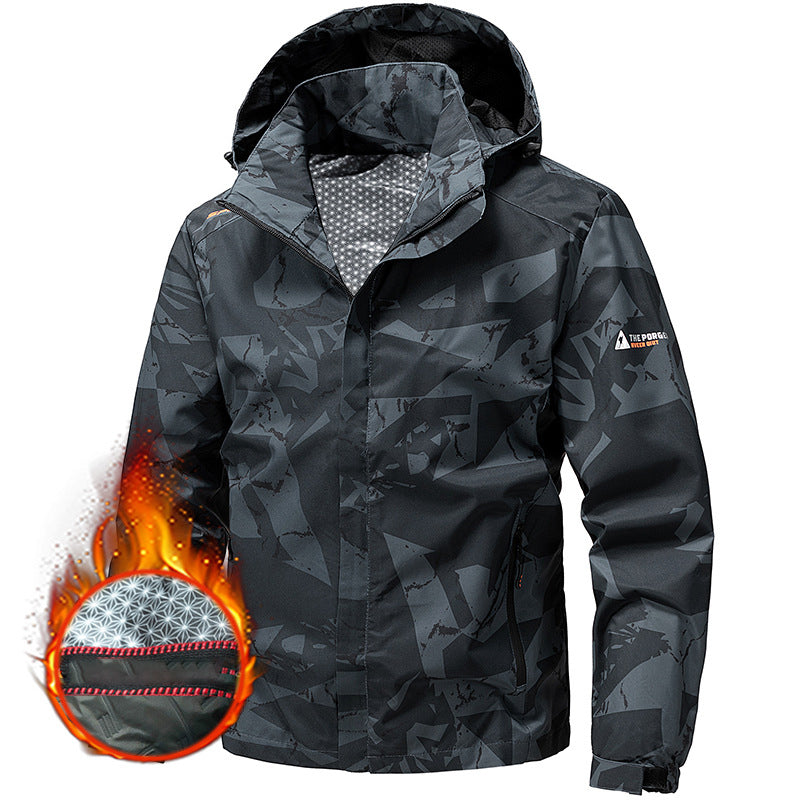 Men's Windproof Hooded Camouflage Jacket