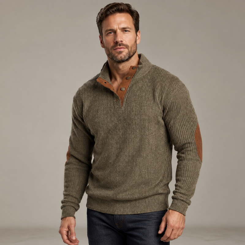Men's Corduroy Stand Collar Sweatshirt