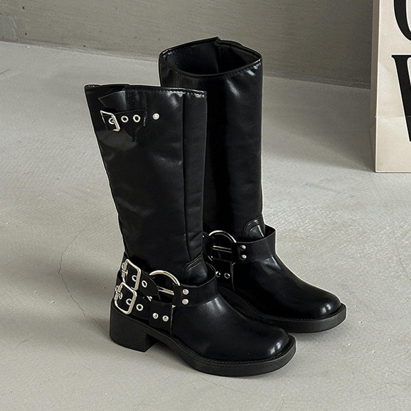 Women's Chunky Heel Martin Boots