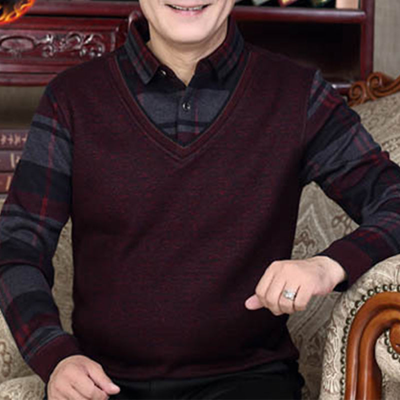 Men's Thickened False 2-Piece Sweater