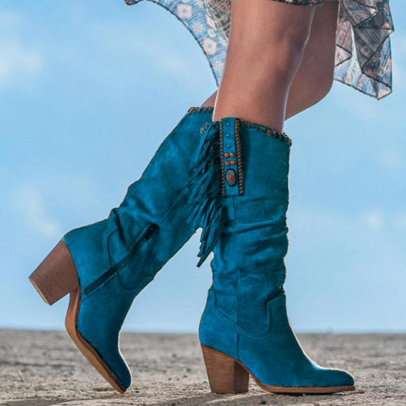 Women's Slouchy Knee-High Fringe Boots