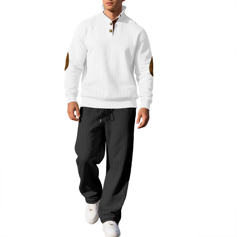 Men's Long Sleeve Stand Collar Sweatshirt & Pants Set