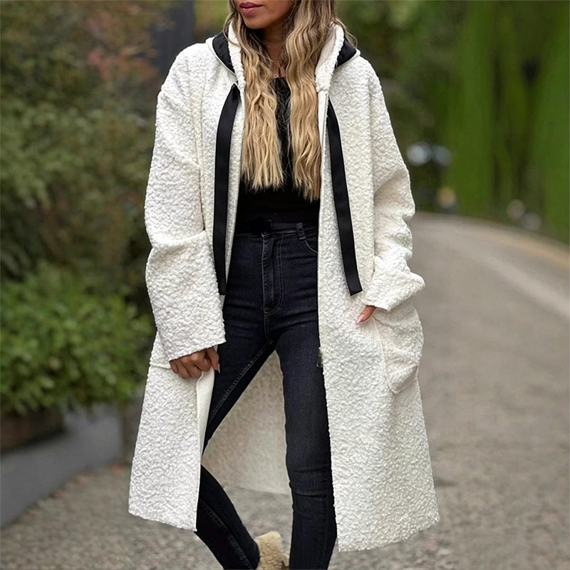 Women's Cozy Long Faux Fur Hooded Coat