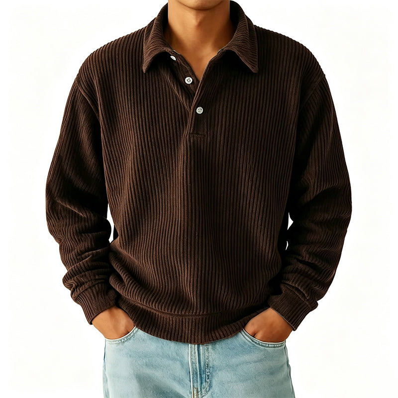 Men's Retro Corduroy Long Sleeve Top