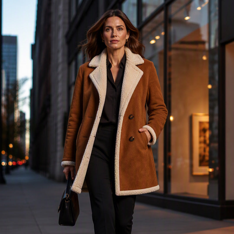 Women's Faux Suede Sherpa Lined Jacket