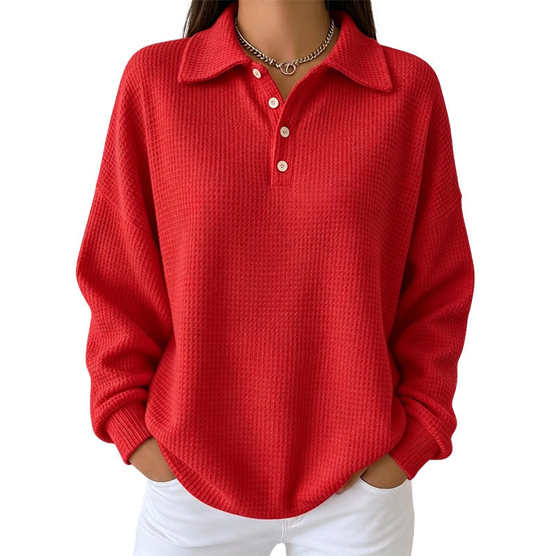 Women's Casual Waffle Knit Top