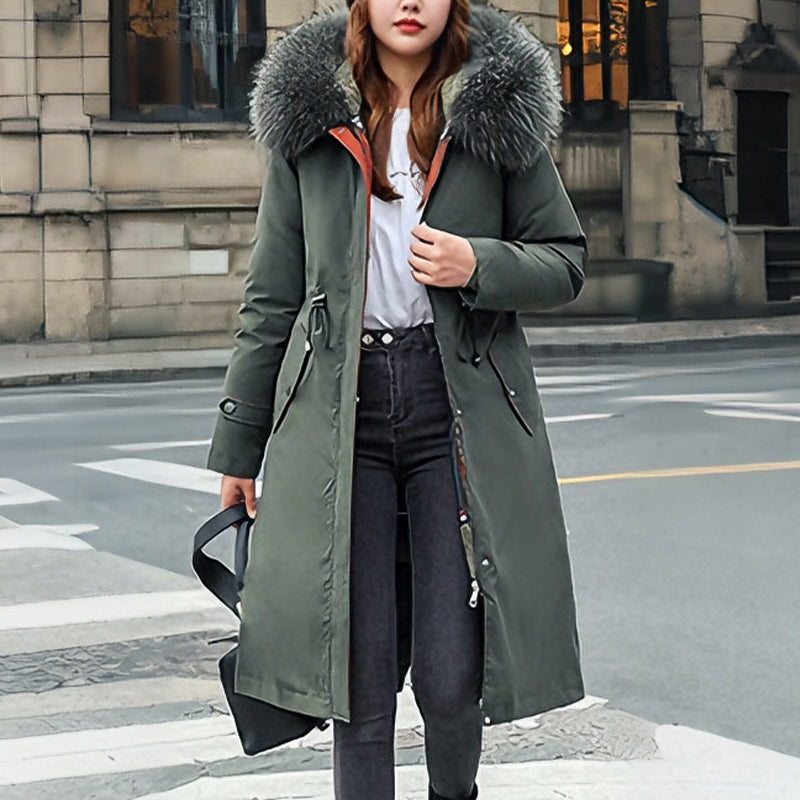 Women's 2-in-1 Detachable Plush-Lined Hooded Coat