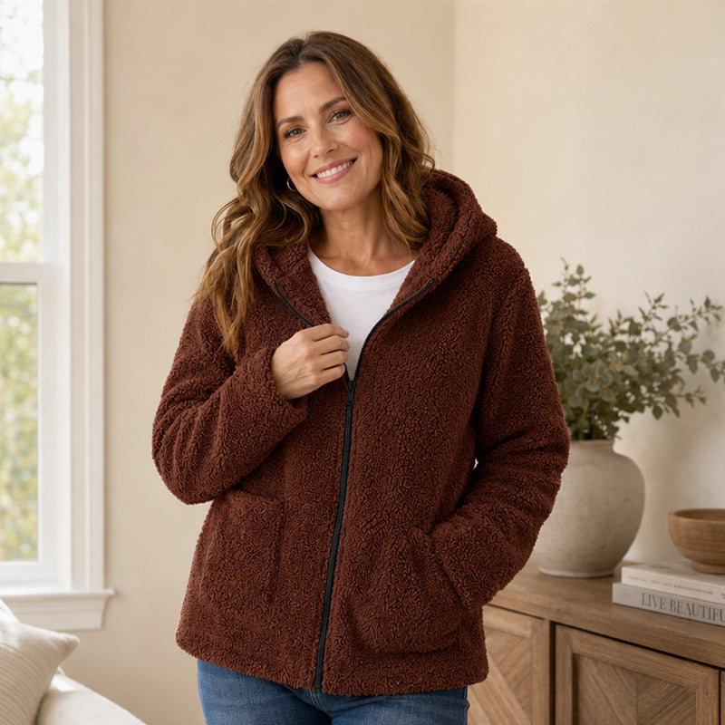 Women's Casual Plush Hooded Jacket