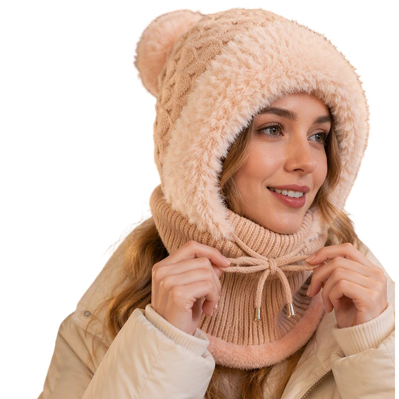 Women's Winter Cozy Integrated Knitted Hat