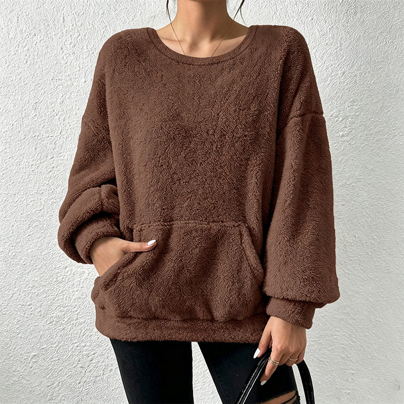 Women's Warm Plush Long Sleeve Sweatshirt