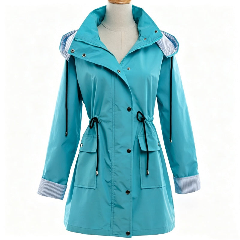 Women's Waterproof Hooded Mid-Length Jacket