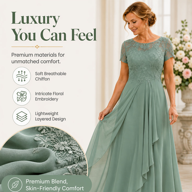 Women's Elegant Sequin Floral Print Chiffon Dress
