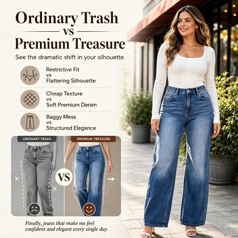 Women's Retro High-Waisted Wide-Leg Jeans