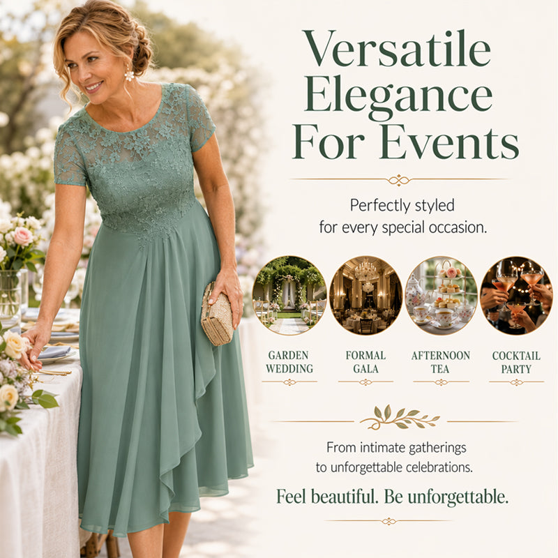 Women's Elegant Sequin Floral Print Chiffon Dress
