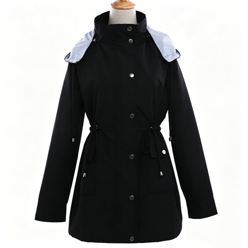Women's Waterproof Hooded Mid-Length Jacket