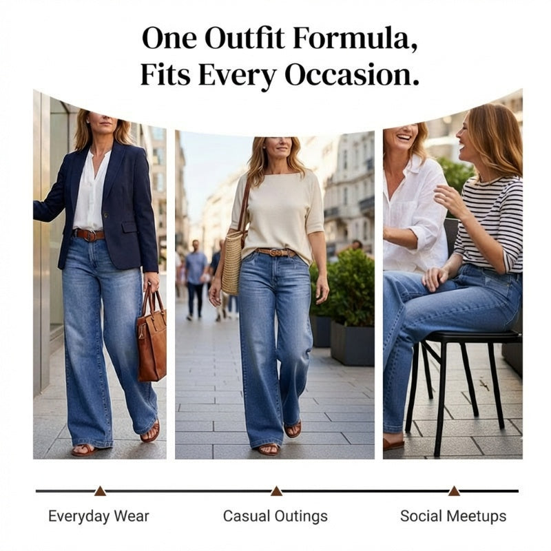 ⏳Time-Limited Special⏰Women's Vintage High-Waist Wide-Leg Jeans👖