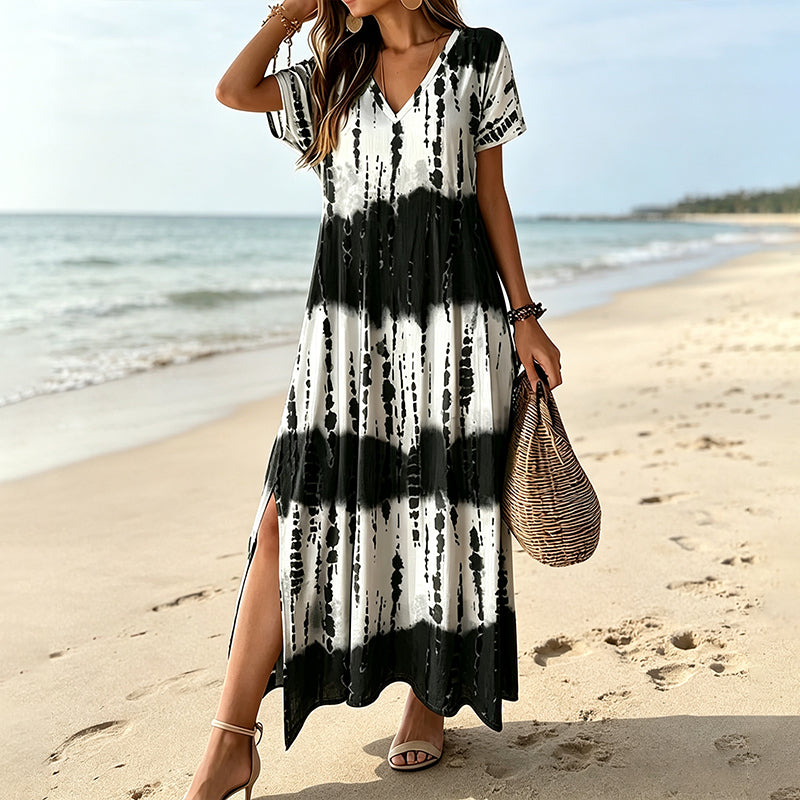 Women's Tie Dye Print Maxi Dress