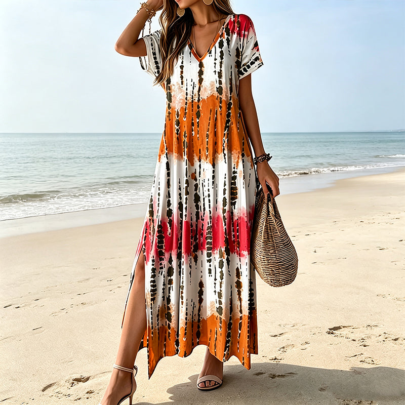 Women's Tie Dye Print Maxi Dress