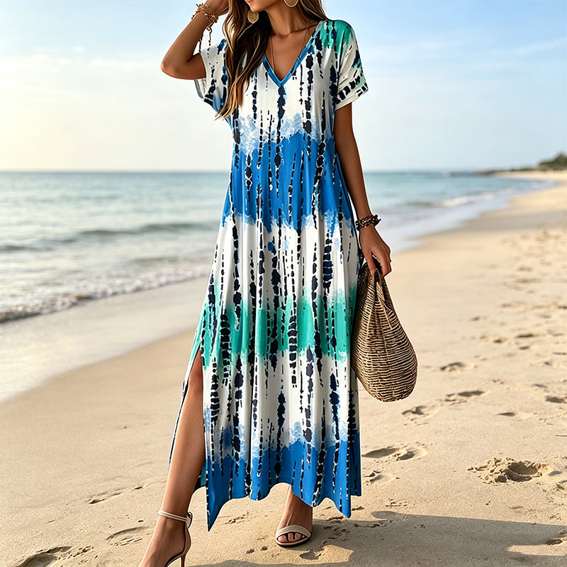 Women's Tie Dye Print Maxi Dress