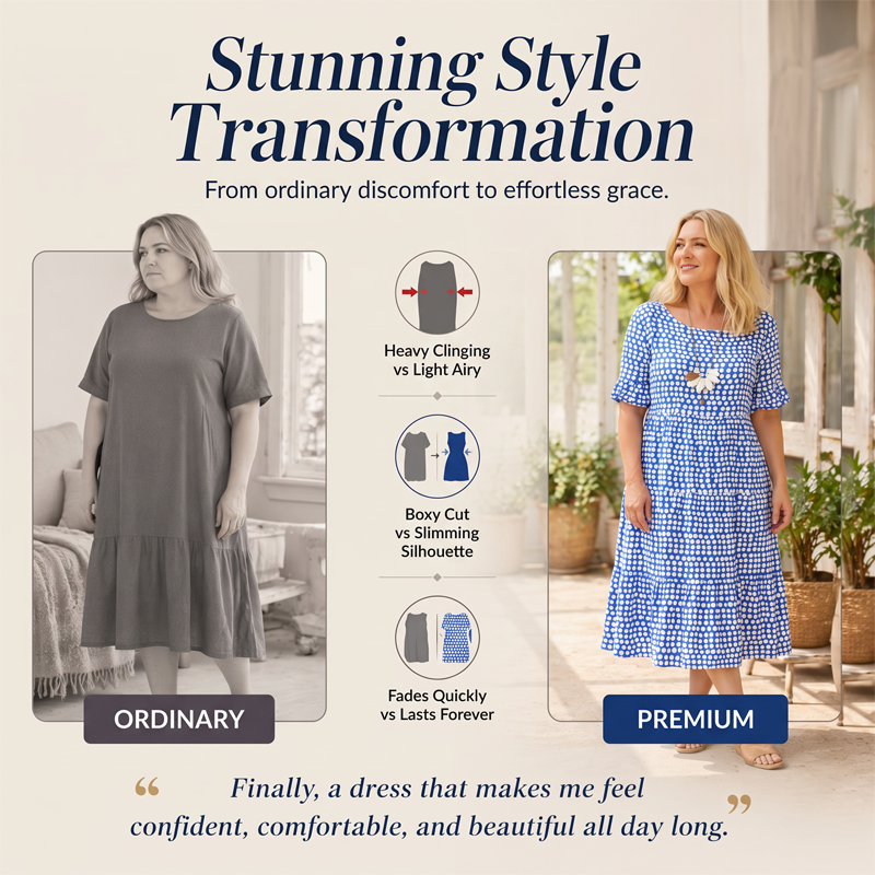 Women's Casual Crew Neck Midi Dress