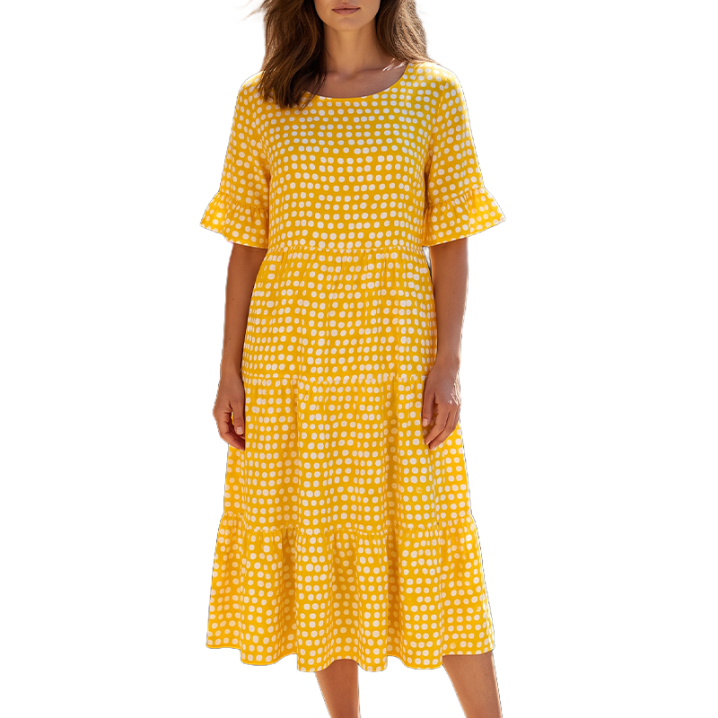 Women's Casual Crew Neck Midi Dress