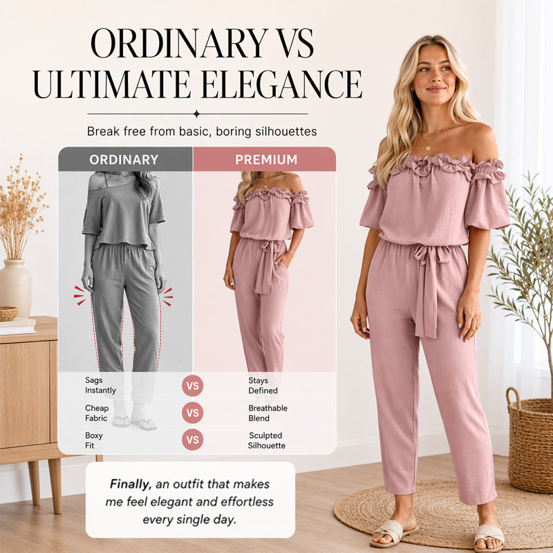 Women's Off-Shoulder Lace Overlay Jumpsuit