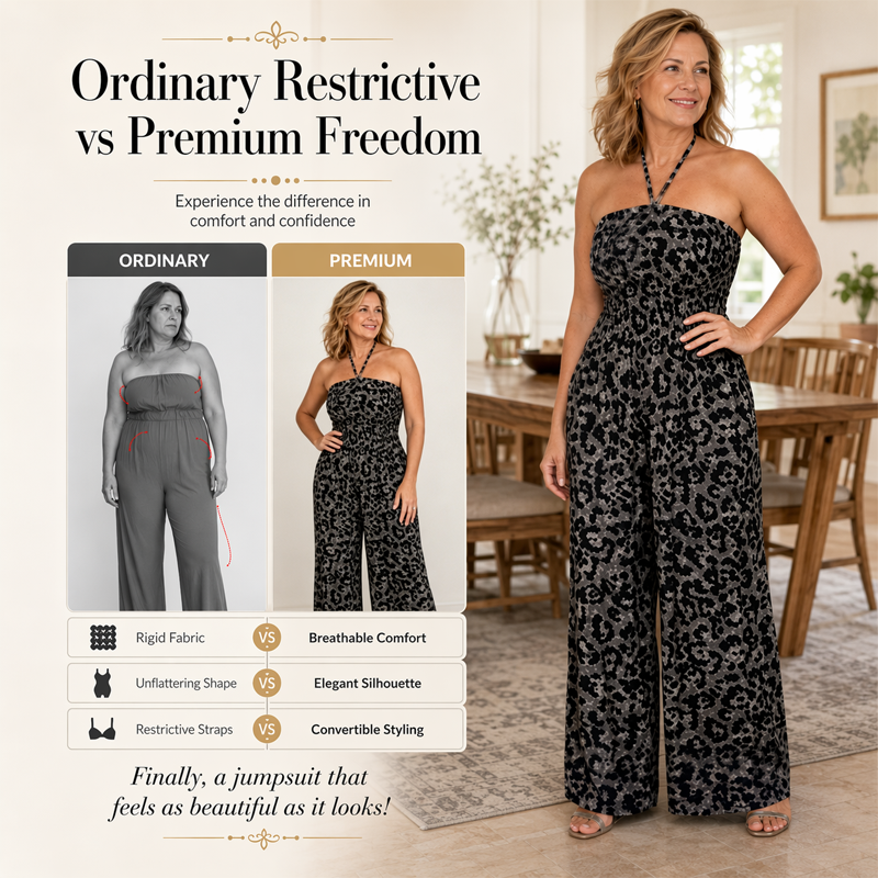 Women's Convertible Leopard Print Jumpsuit