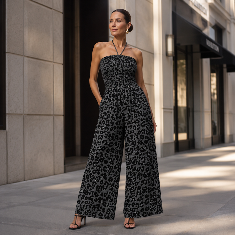 Women's Convertible Leopard Print Jumpsuit