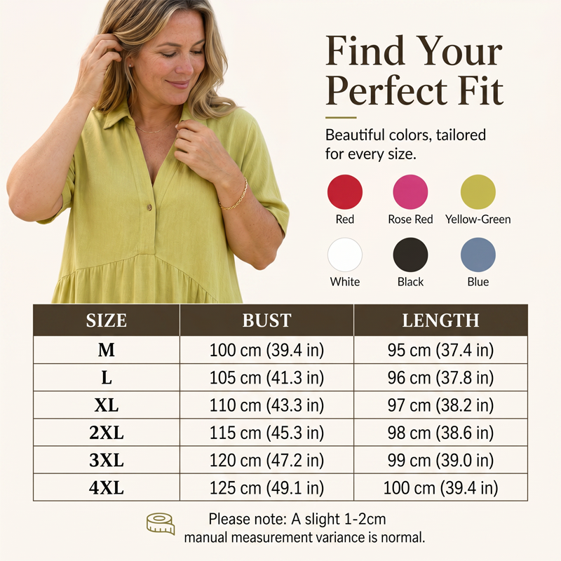 Women's Casual Comfort Lapel Button Dress