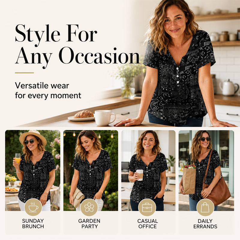 Women's V Neck Short Sleeve T Shirt