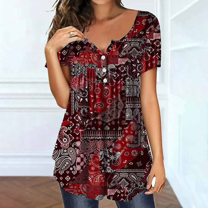 Women's V Neck Short Sleeve T Shirt