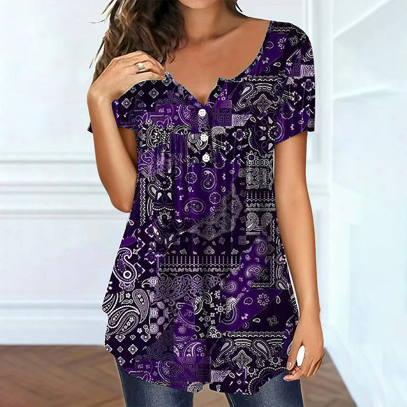 Women's V Neck Short Sleeve T Shirt