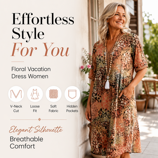 Women's V Neck Casual Holiday Pocket Dress