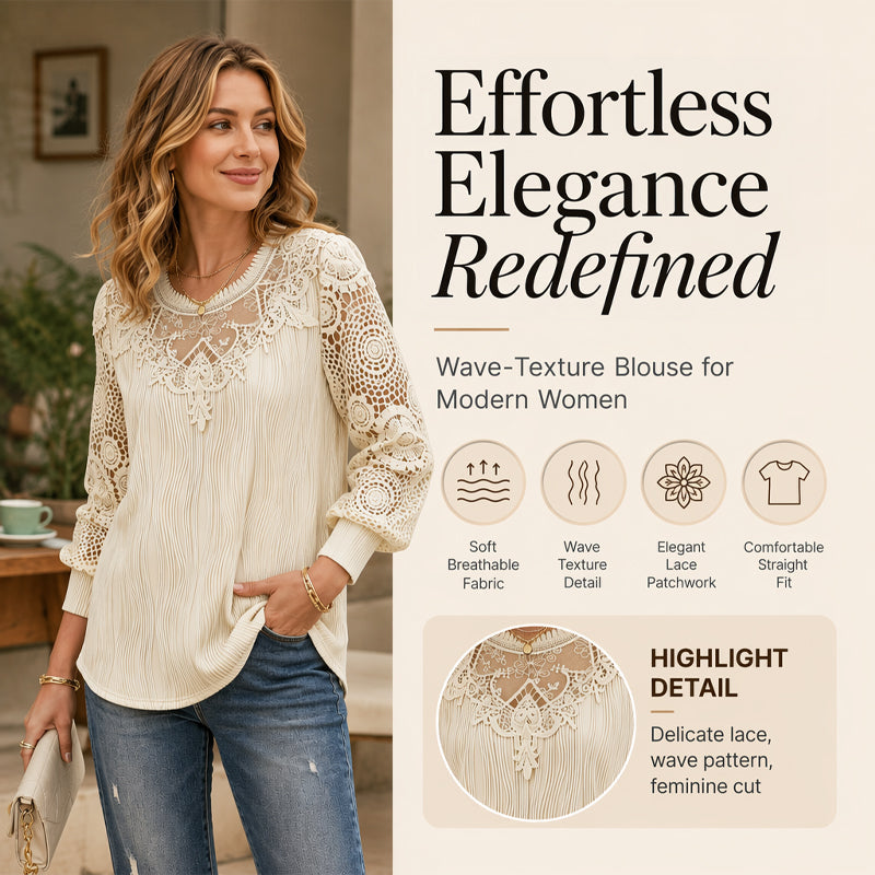 Women's Elegant Lace Patchwork Top