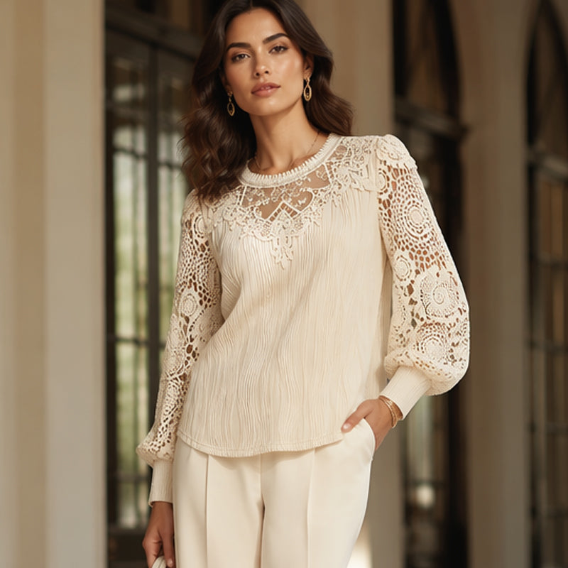 Women's Elegant Lace Patchwork Top