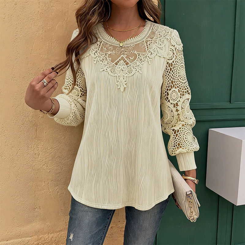 Women's Elegant Lace Patchwork Top