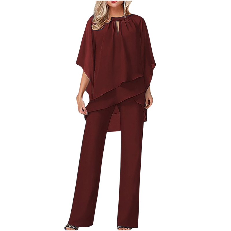 Women's Elegant Asymmetrical Two-Piece Pant Set