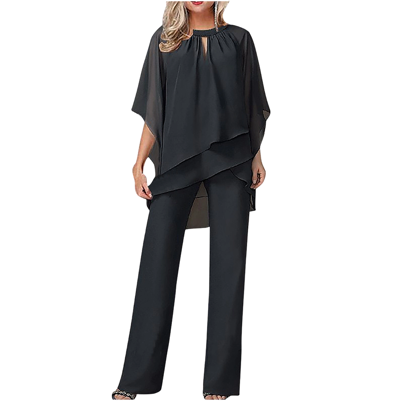 Women's Elegant Asymmetrical Two-Piece Pant Set