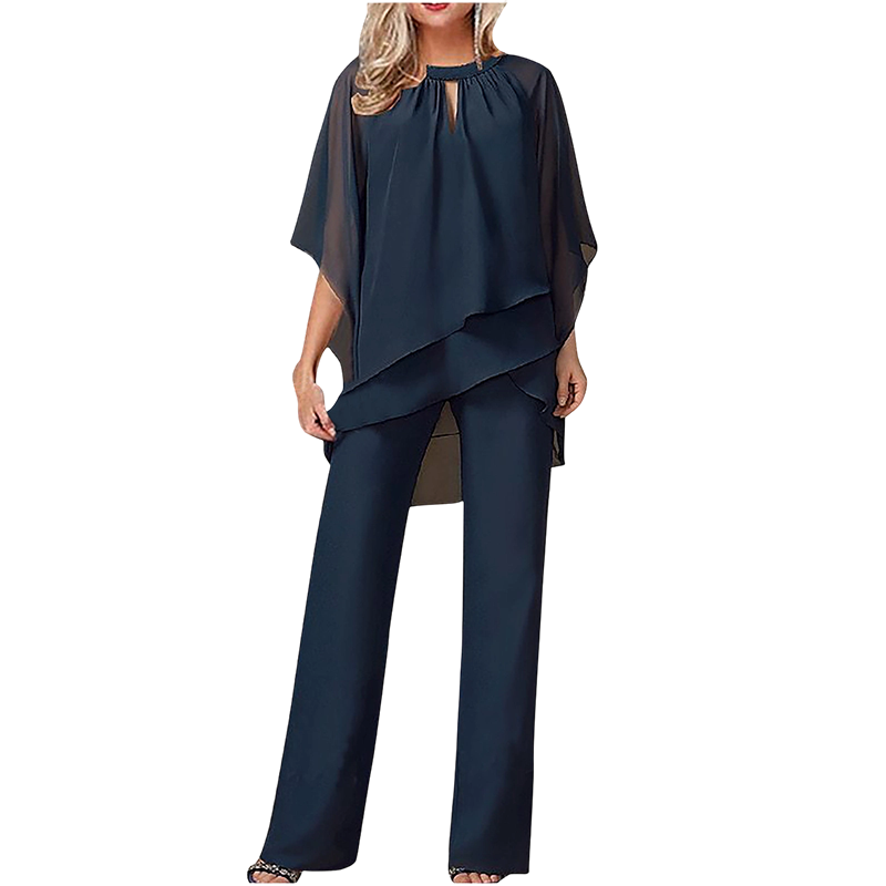 Women's Elegant Asymmetrical Two-Piece Pant Set
