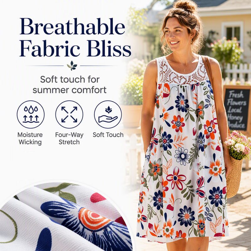 Women's Summer Sleeveless Floral Print Dress