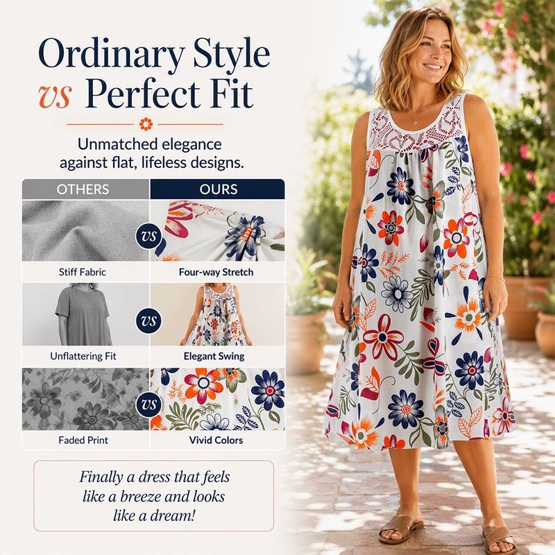 Women's Summer Sleeveless Floral Print Dress