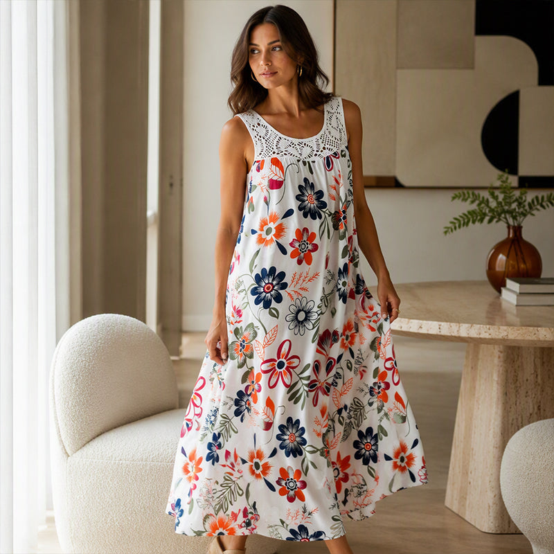 Women's Summer Sleeveless Floral Print Dress