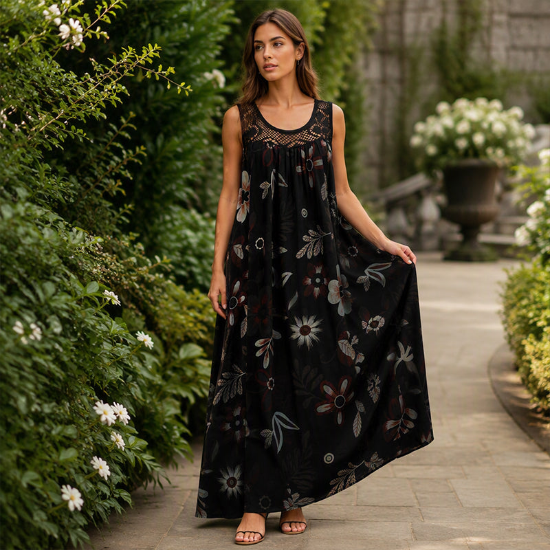 Women's Summer Sleeveless Floral Print Dress
