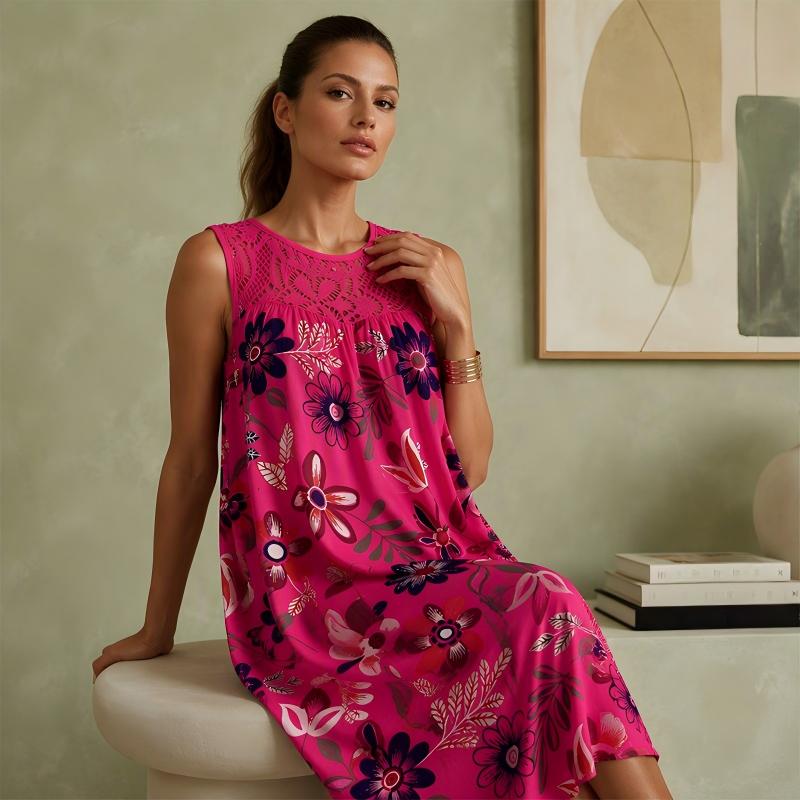 Women's Summer Sleeveless Floral Print Dress
