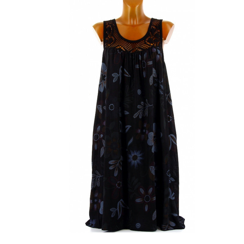Women's Summer Sleeveless Floral Print Dress