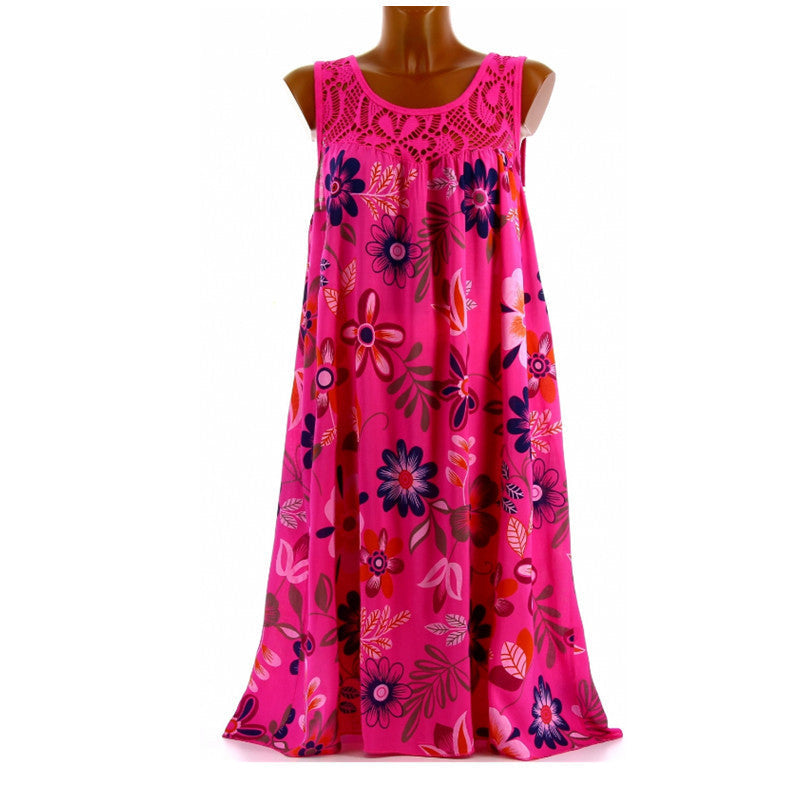Women's Summer Sleeveless Floral Print Dress