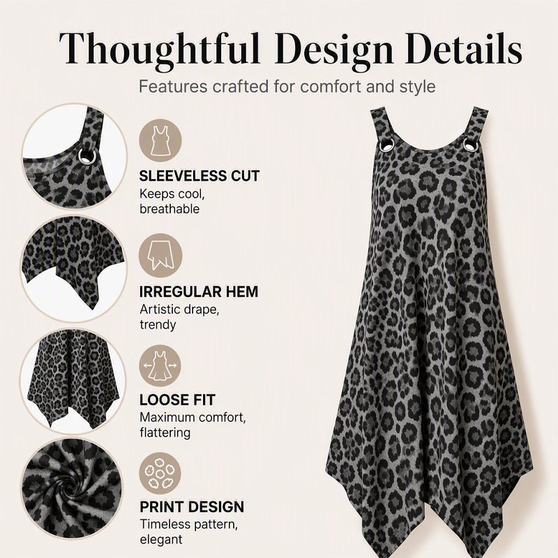 Women's Plus Size Leopard Print Strap Dress