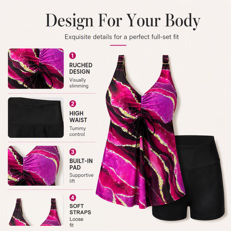 Women's Plus Size Two-Piece Tankini Swimsuit