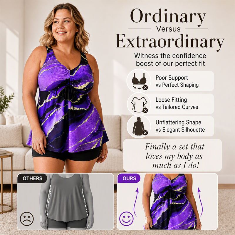 Women's Plus Size Two-Piece Tankini Swimsuit