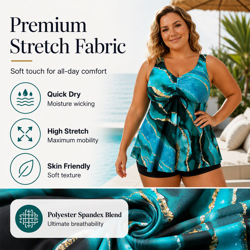 Women's Plus Size Two-Piece Tankini Swimsuit